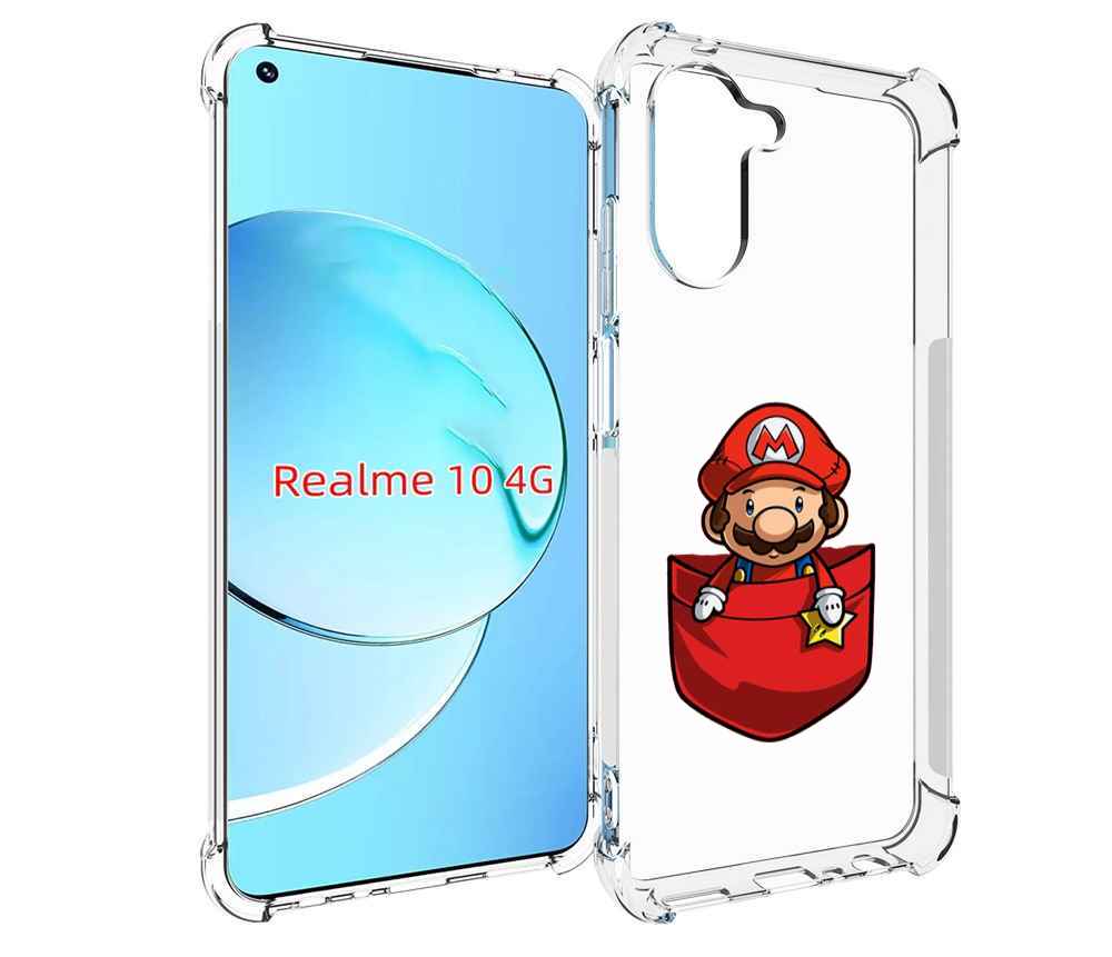 

Чехол MyPads марио в кармашке детский для Realme 10, Прозрачный, Tocco
