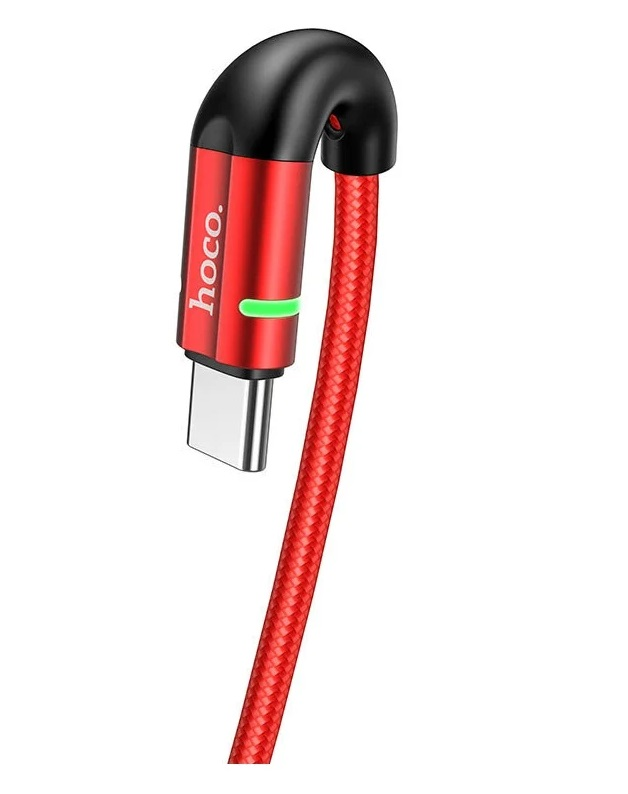 

Кабель Hoco U93, USB - Type-C, 3 А, 1.2 м, индикатор, красный