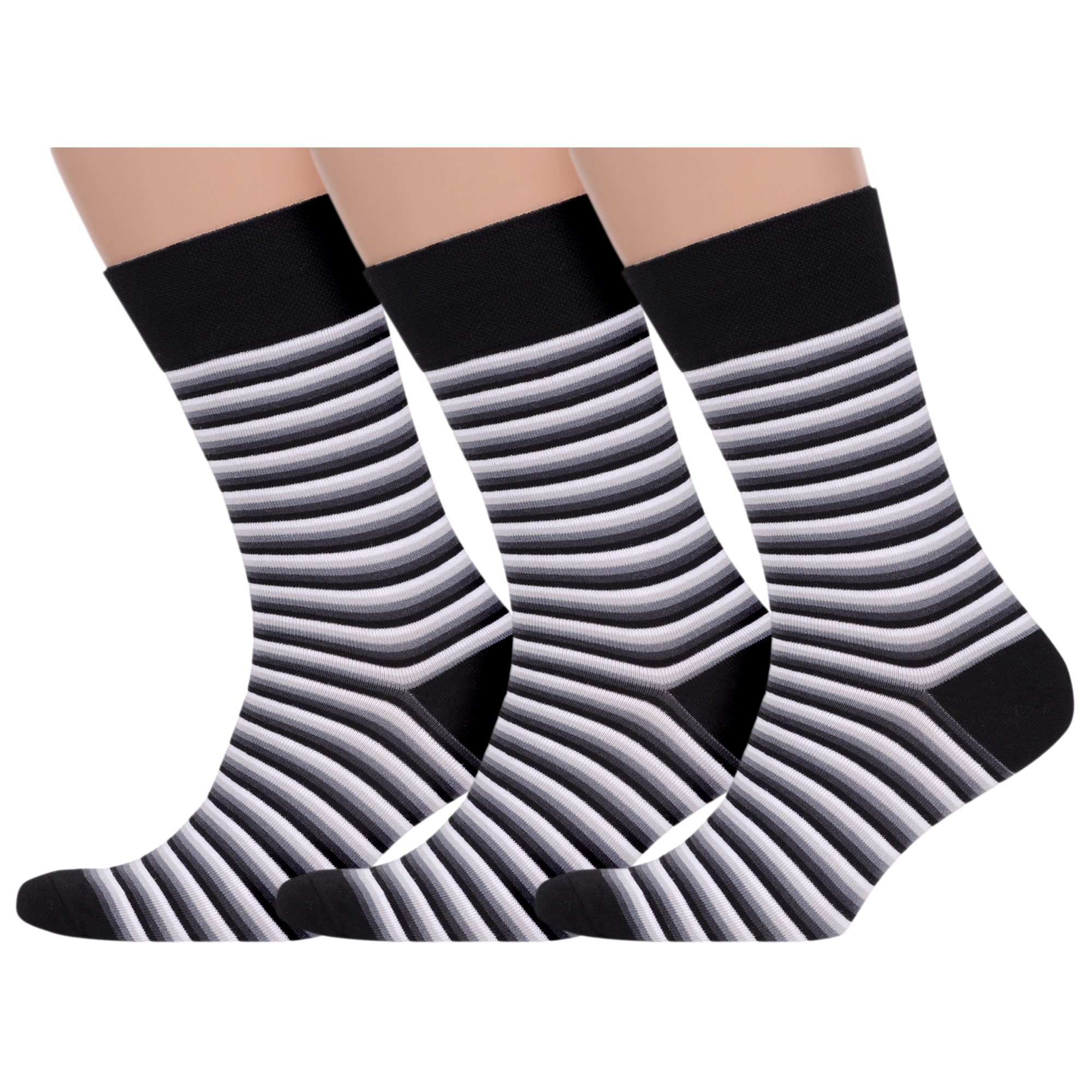 

Комплект носков мужских MoscowSocksClub msk3-М41 разноцветных 27, Черный;серый, msk3-М41