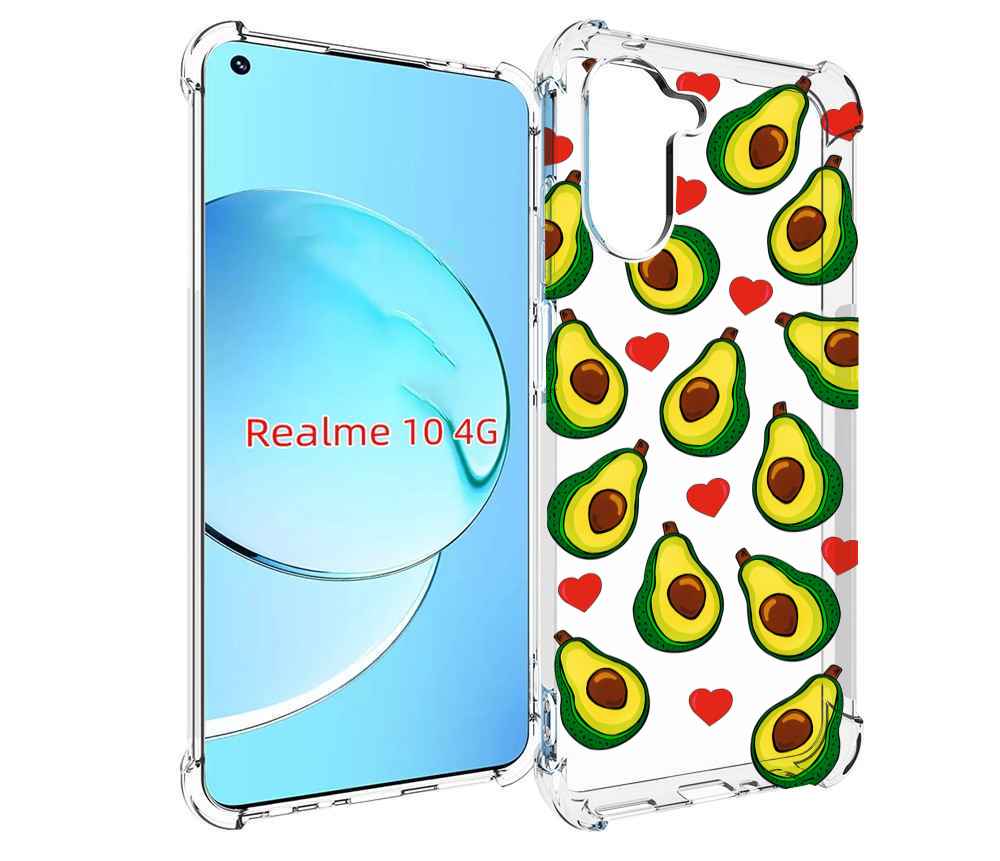 

Чехол MyPads миленькие-авокадо для Realme 10, Прозрачный, Tocco