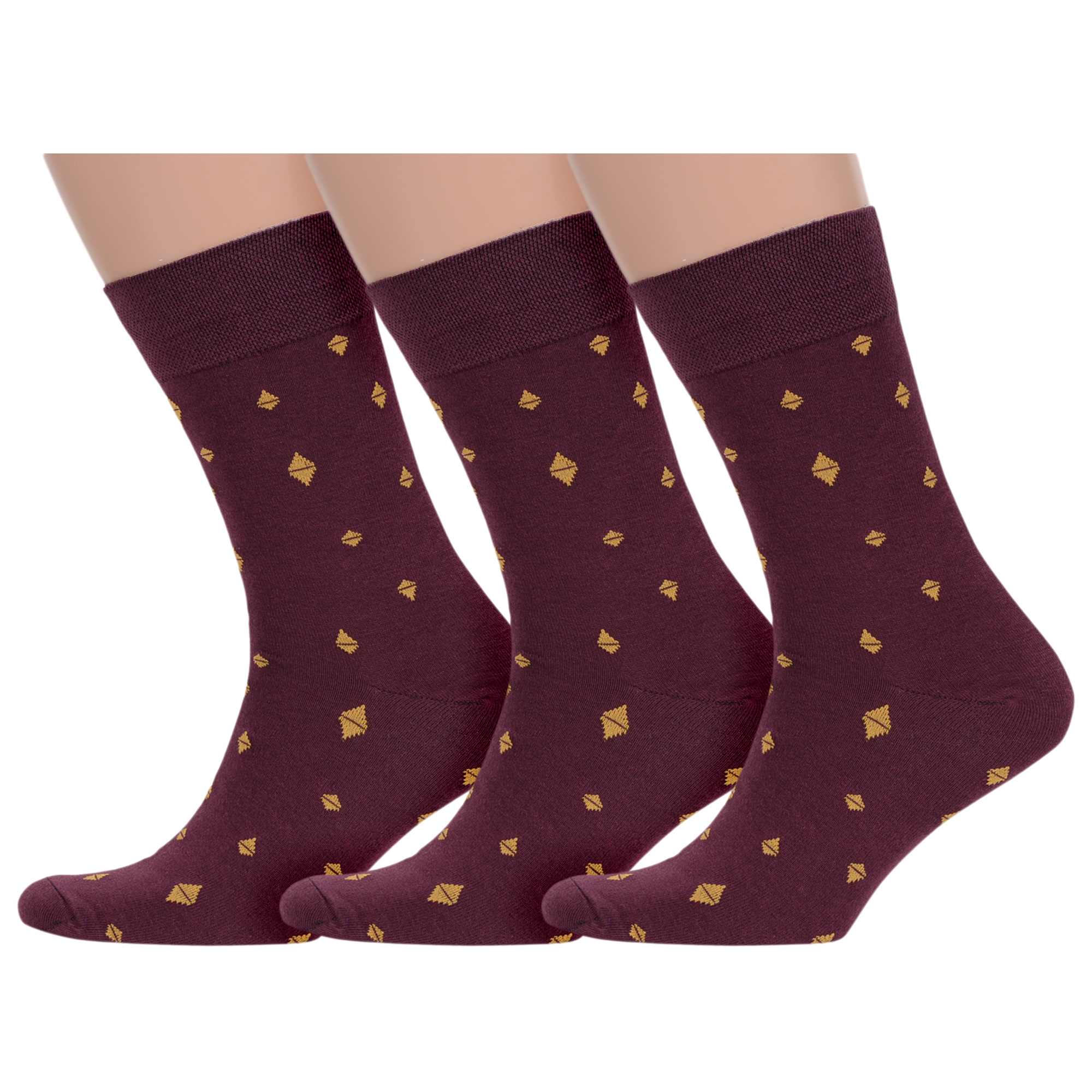 

Комплект носков мужских MoscowSocksClub msk3-М41 бордовых 27, Бордовый, msk3-М41