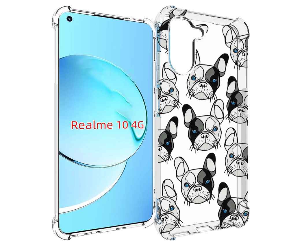 

Чехол MyPads мини-собачки-черно-белый для Realme 10, Прозрачный, Tocco