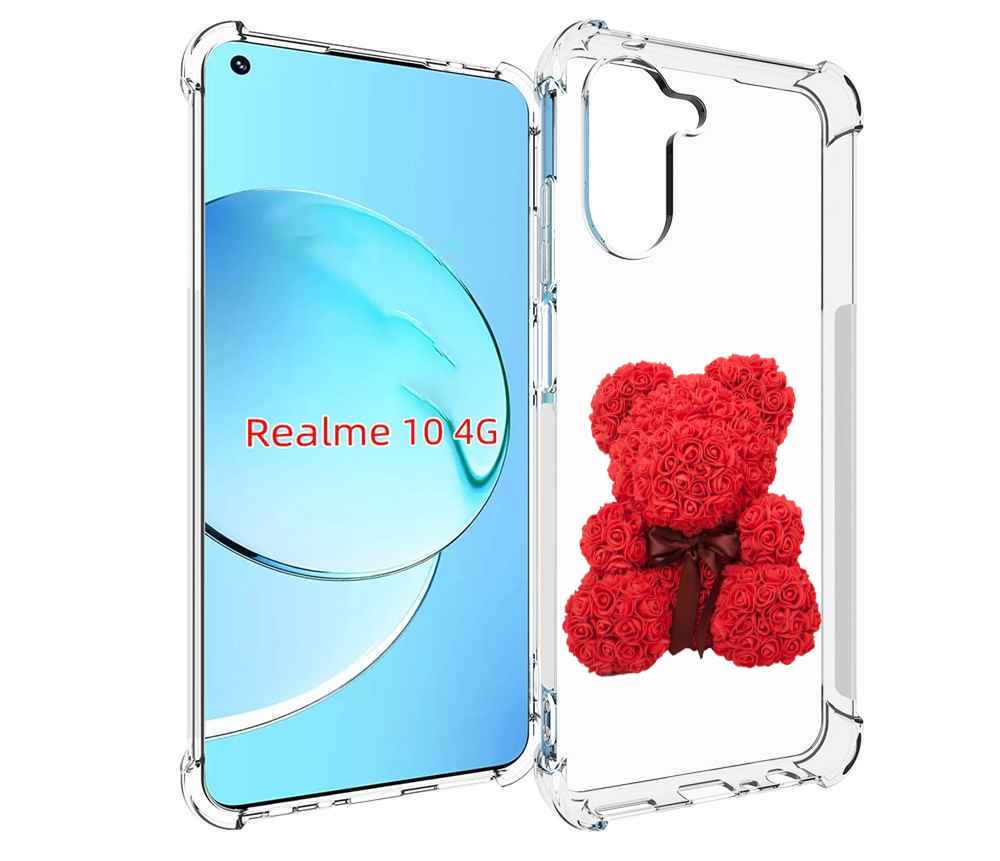 

Чехол MyPads мишка-из-розочек для Realme 10, Прозрачный, Tocco