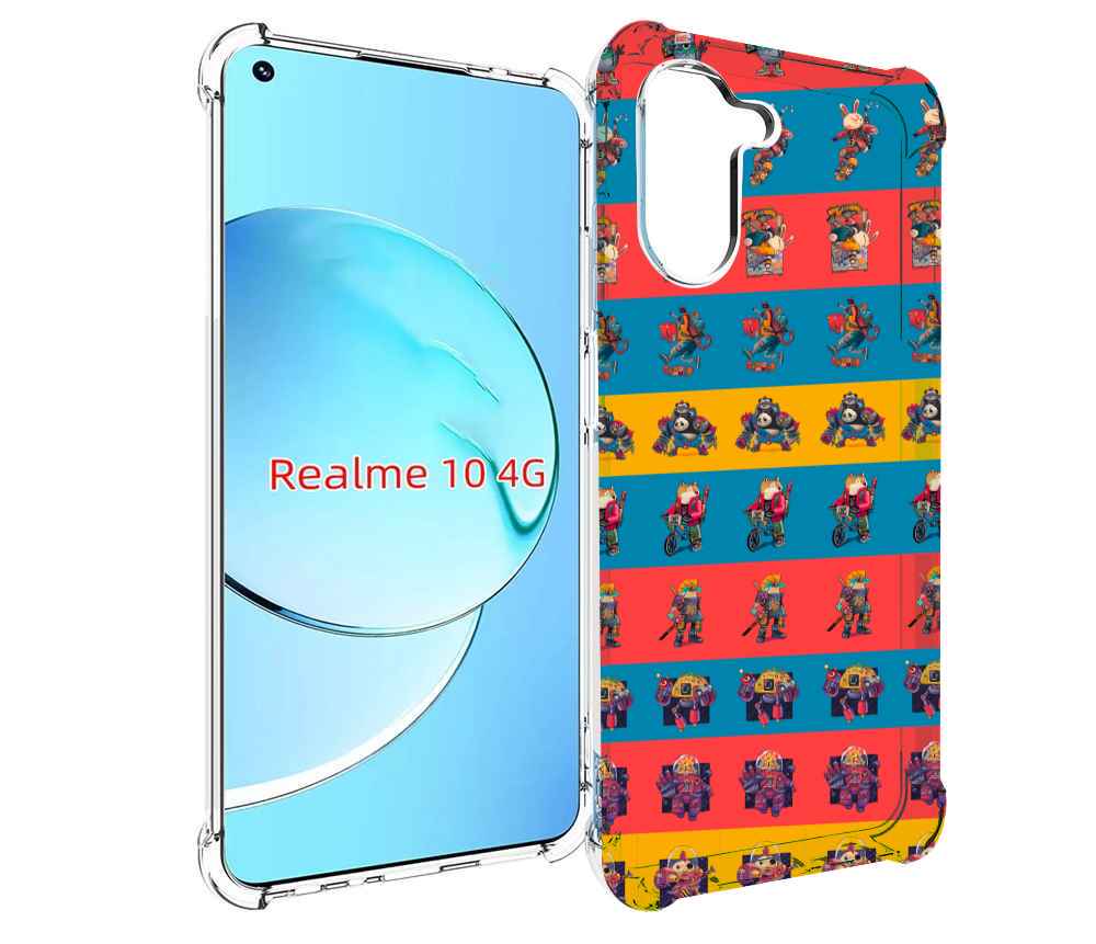 

Чехол MyPads много стикеров для Realme 10, Прозрачный, Tocco
