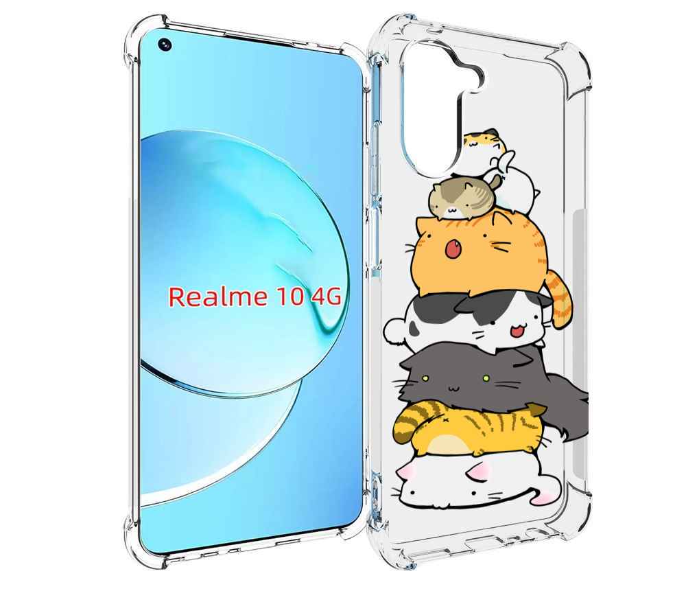 

Чехол MyPads много-маленьких-котиков для Realme 10, Прозрачный, Tocco