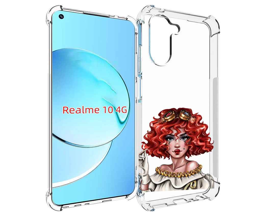 Чехол MyPads модель-в-сине-красных-очках женский для Realme 10