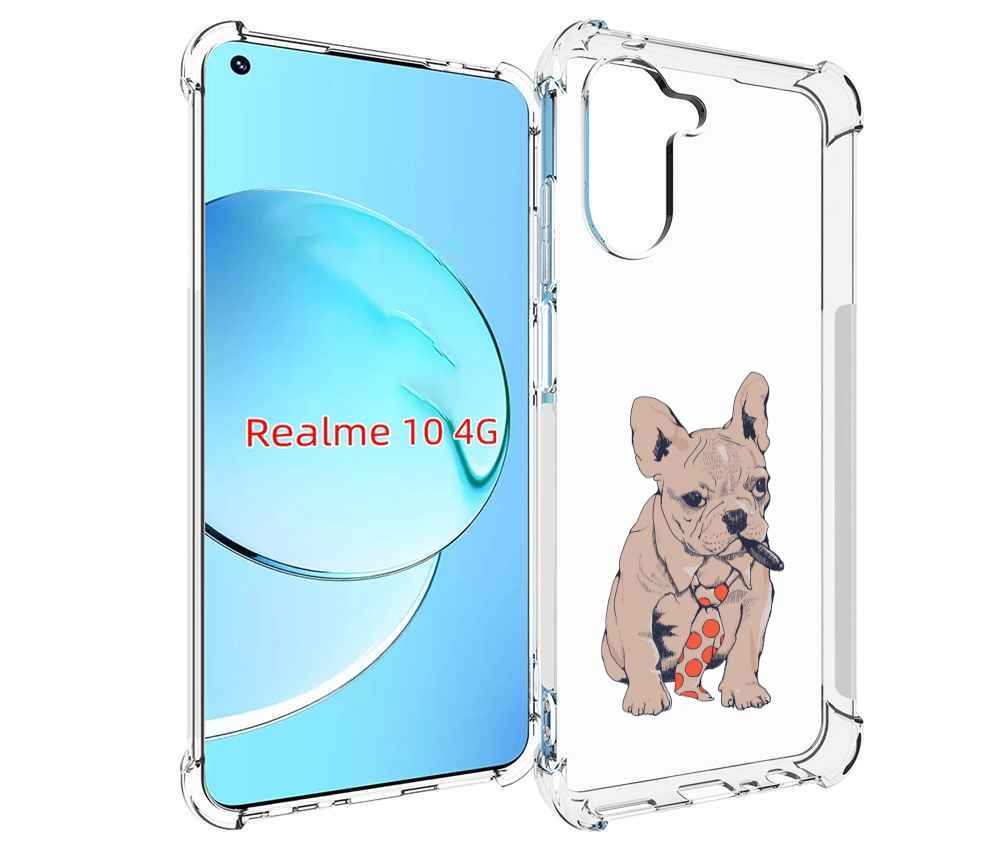 

Чехол MyPads бульдог с сигарой для Realme 10, Прозрачный, Tocco