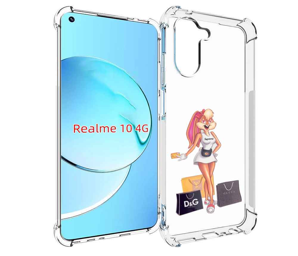 

Чехол MyPads модница-зайка женский для Realme 10, Прозрачный, Tocco