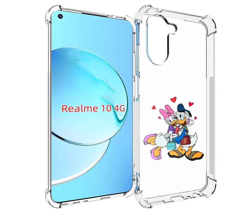 

Чехол MyPads модные-влюбленные-утки для Realme 10, Прозрачный, Tocco