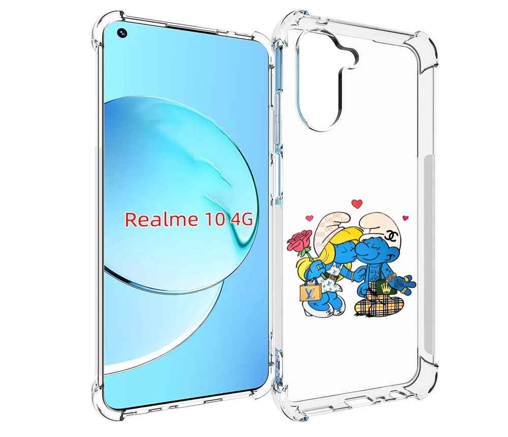 

Чехол MyPads модные-смурфики для Realme 10, Прозрачный, Tocco