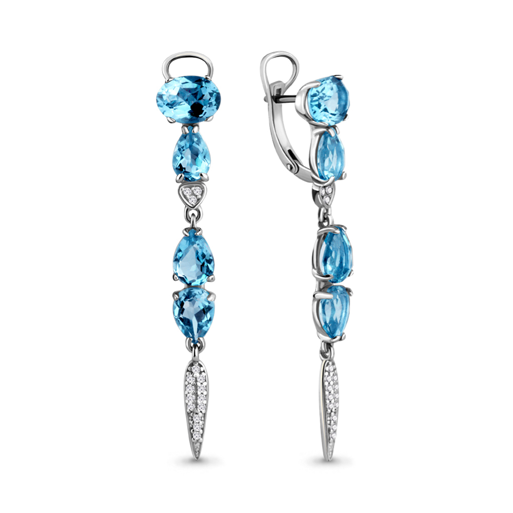 

Серьги из серебра с топазом Aquamarine 4705705А_925_р, 4705705А_925_р