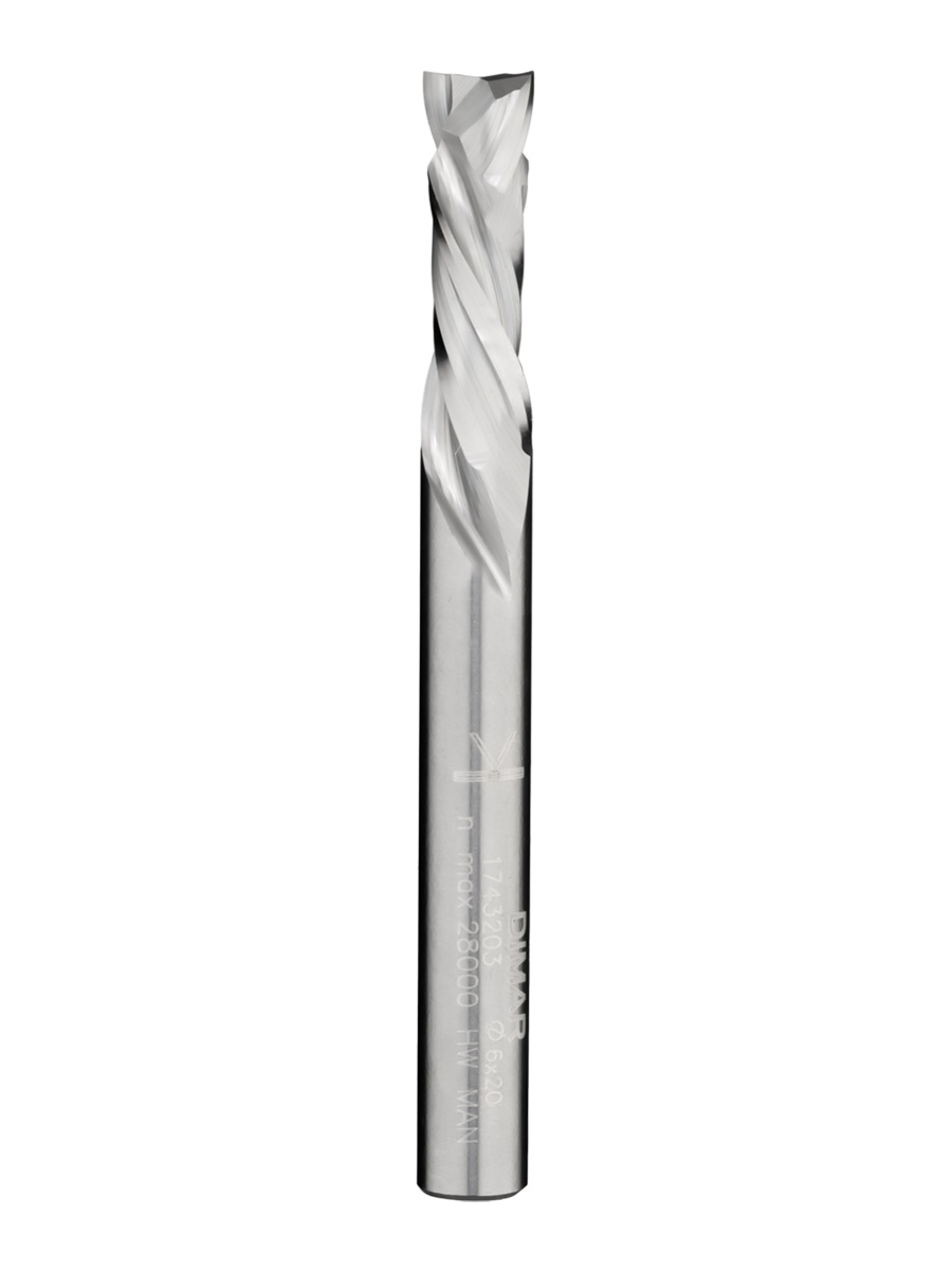 

Фреза DIMAR 1743203 спиральная компрессия Z2+2 D6x20 L60 хвостовик 6, 1743203