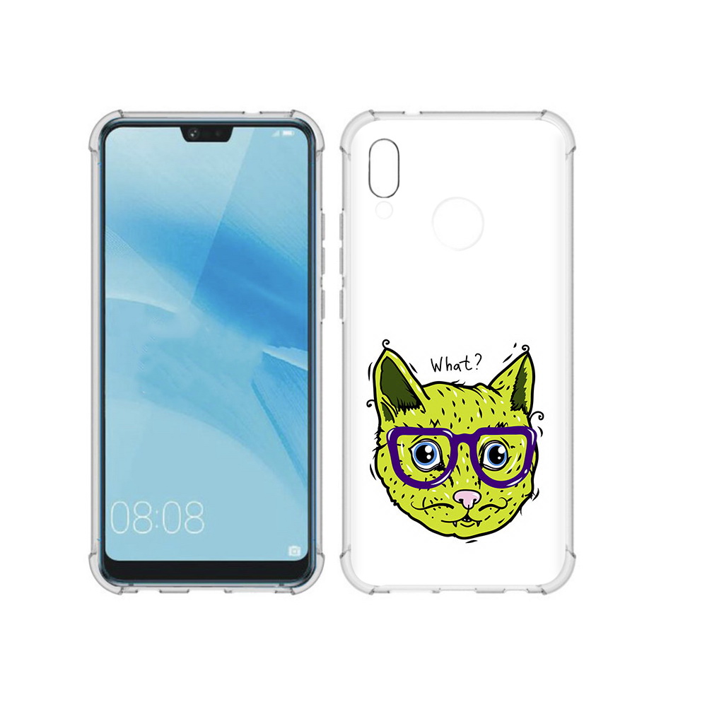 

Чехол MyPads Tocco для Huawei P20 Lite Зеленый кот (PT130405.51.86), Прозрачный, Tocco
