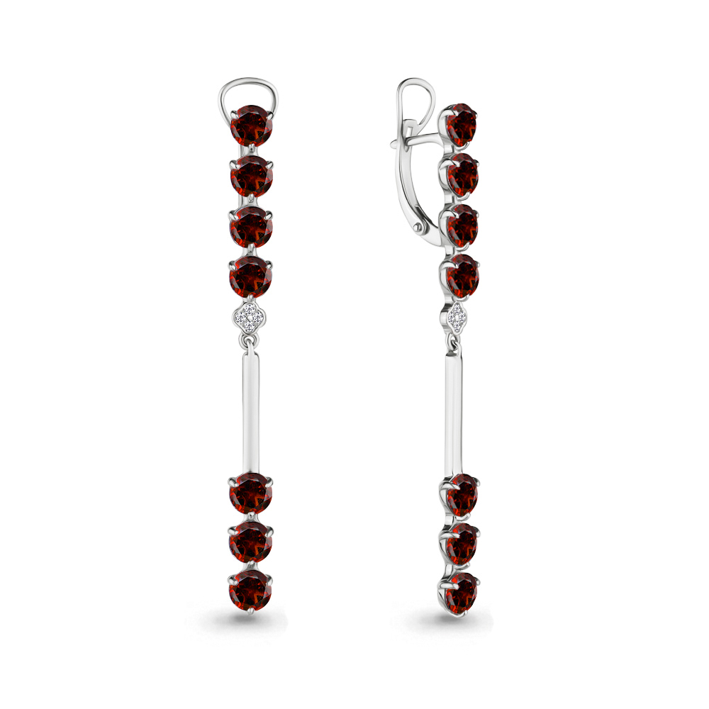 

Серьги из серебра с гранатом Aquamarine 4706003А_925_р, 4706003А_925_р