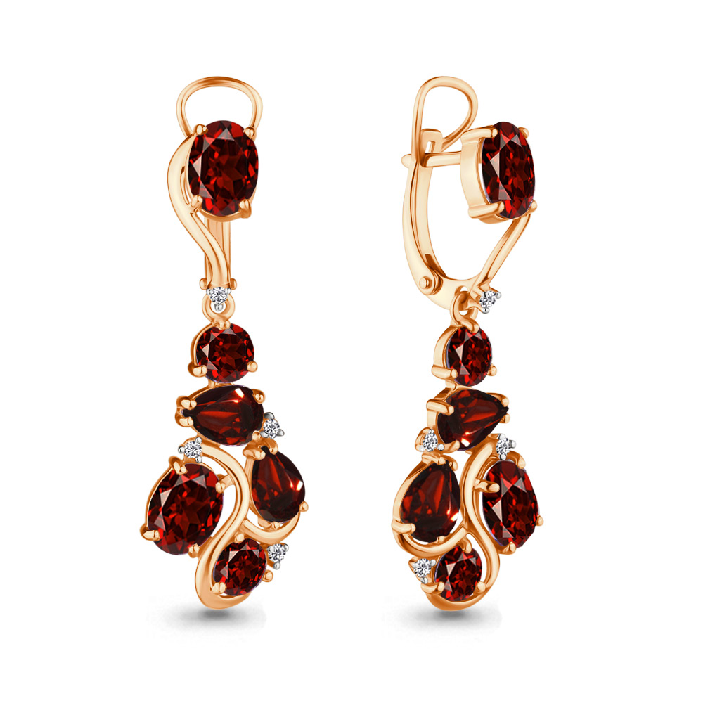 

Серьги из серебра с гранатом Aquamarine 4706103_925_з, 4706103_925_з