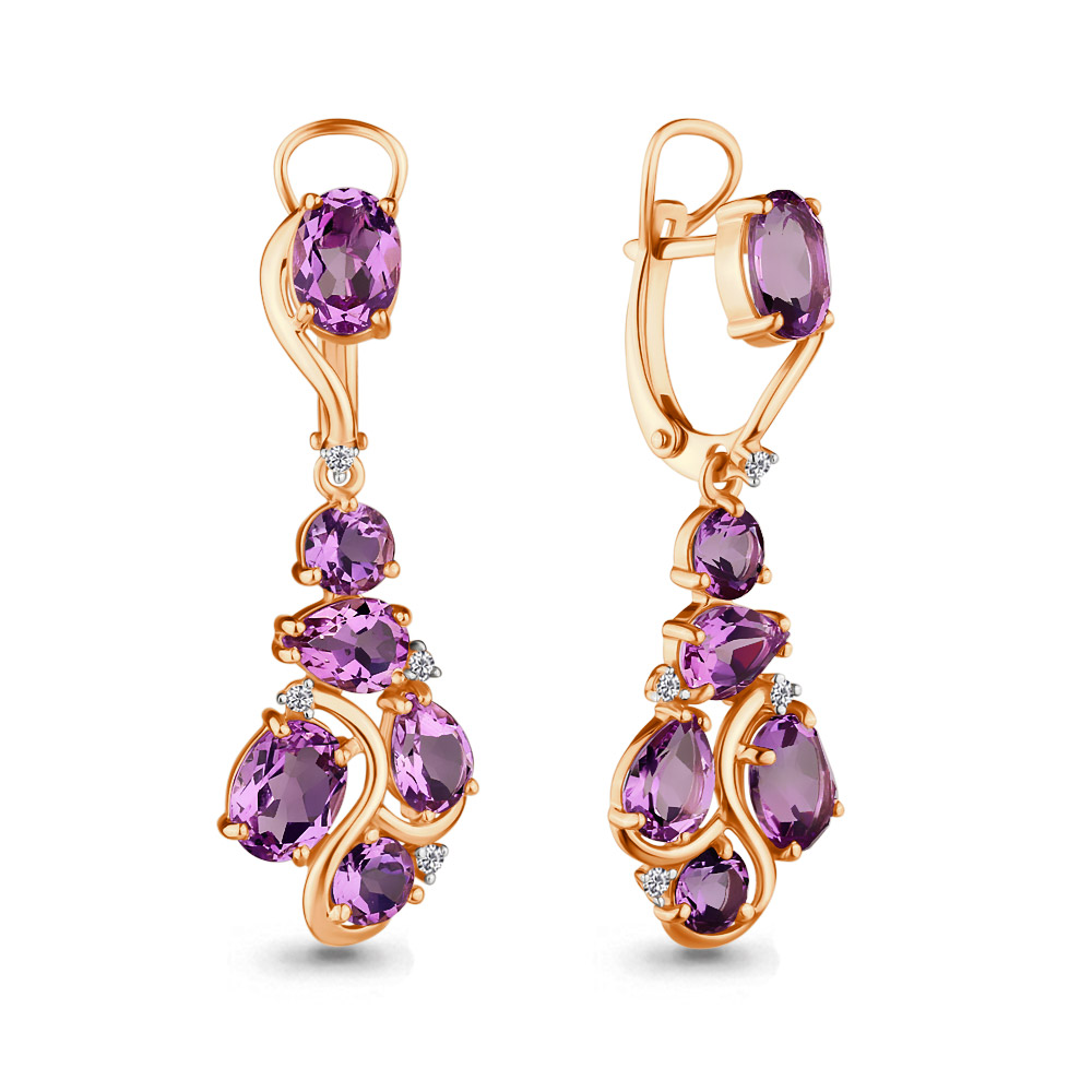 

Серьги из серебра с аметистом Aquamarine 4706104_925_з, 4706104_925_з