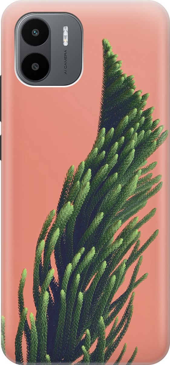 

Силиконовый чехол на Xiaomi Redmi A1 с принтом "Хвоя на розовом", Зеленый;розовый, 159266