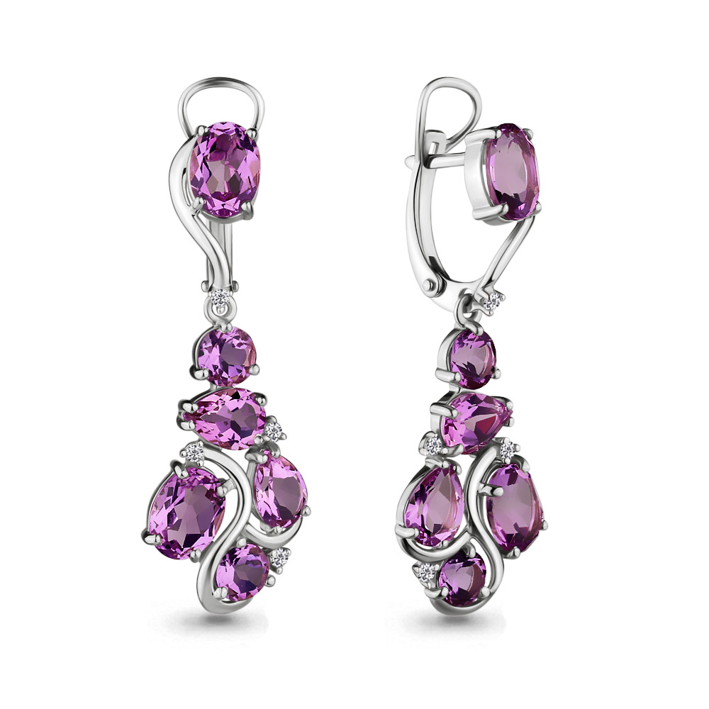 

Серьги из серебра с аметистом Aquamarine 4706104_925_р, 4706104_925_р