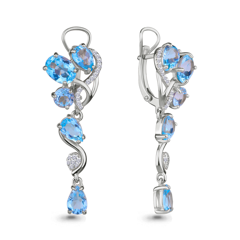 

Серьги из серебра с топазом Aquamarine 4706202А_925_р, 4706202А_925_р