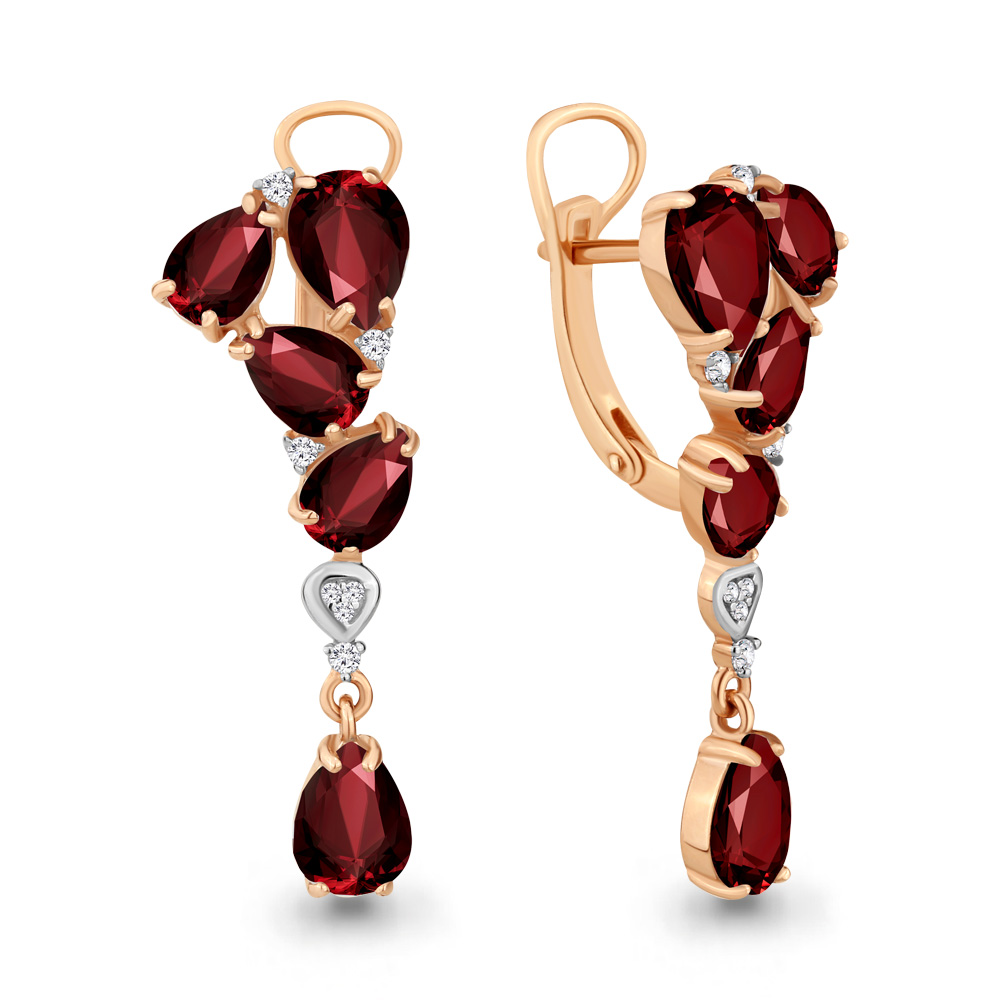 

Серьги из серебра с гранатом Aquamarine 4706503А_925_з, 4706503А_925_з