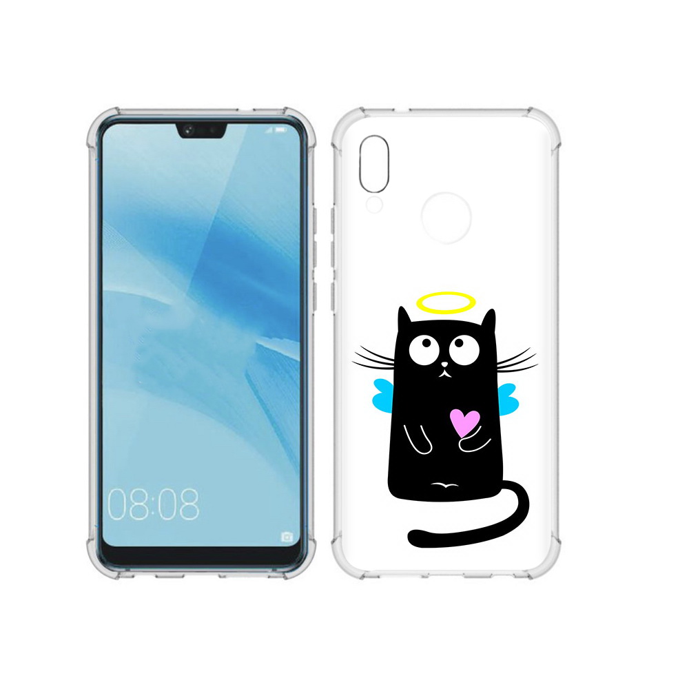 

Чехол MyPads Tocco для Huawei P20 Lite Кот ангелок (PT130405.51.96), Прозрачный, Tocco