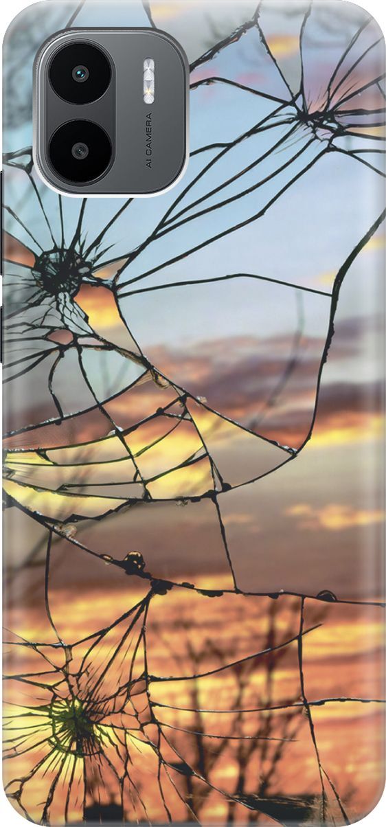 

Силиконовый чехол на Xiaomi Redmi A1 с эффектом блеска "Небо в трещинах", Голубой;оранжевый, 159262