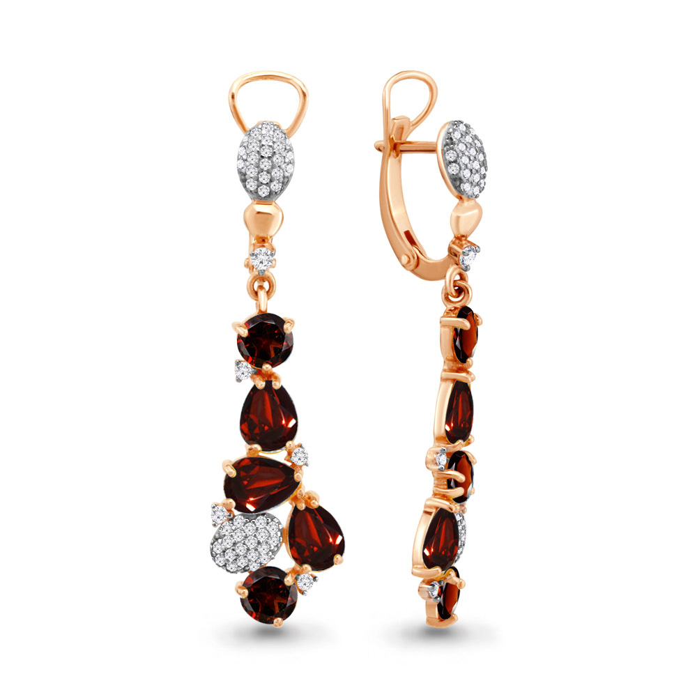 

Серьги из серебра с гранатом Aquamarine 4706603А_925_з, 4706603А_925_з