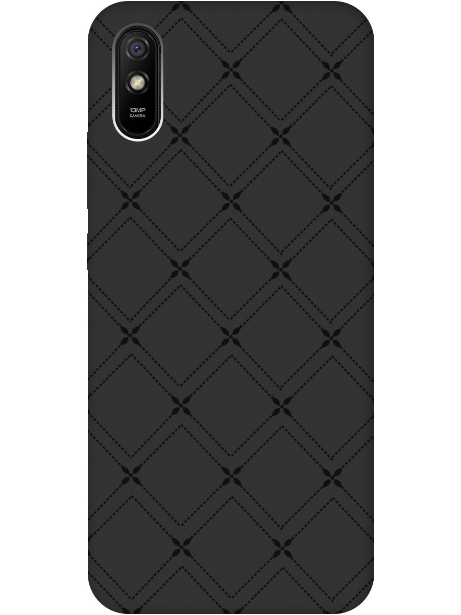 

Силиконовый чехол на Xiaomi Redmi 9A с рисунком "Стильные линии" Soft Touch черный, 20001195