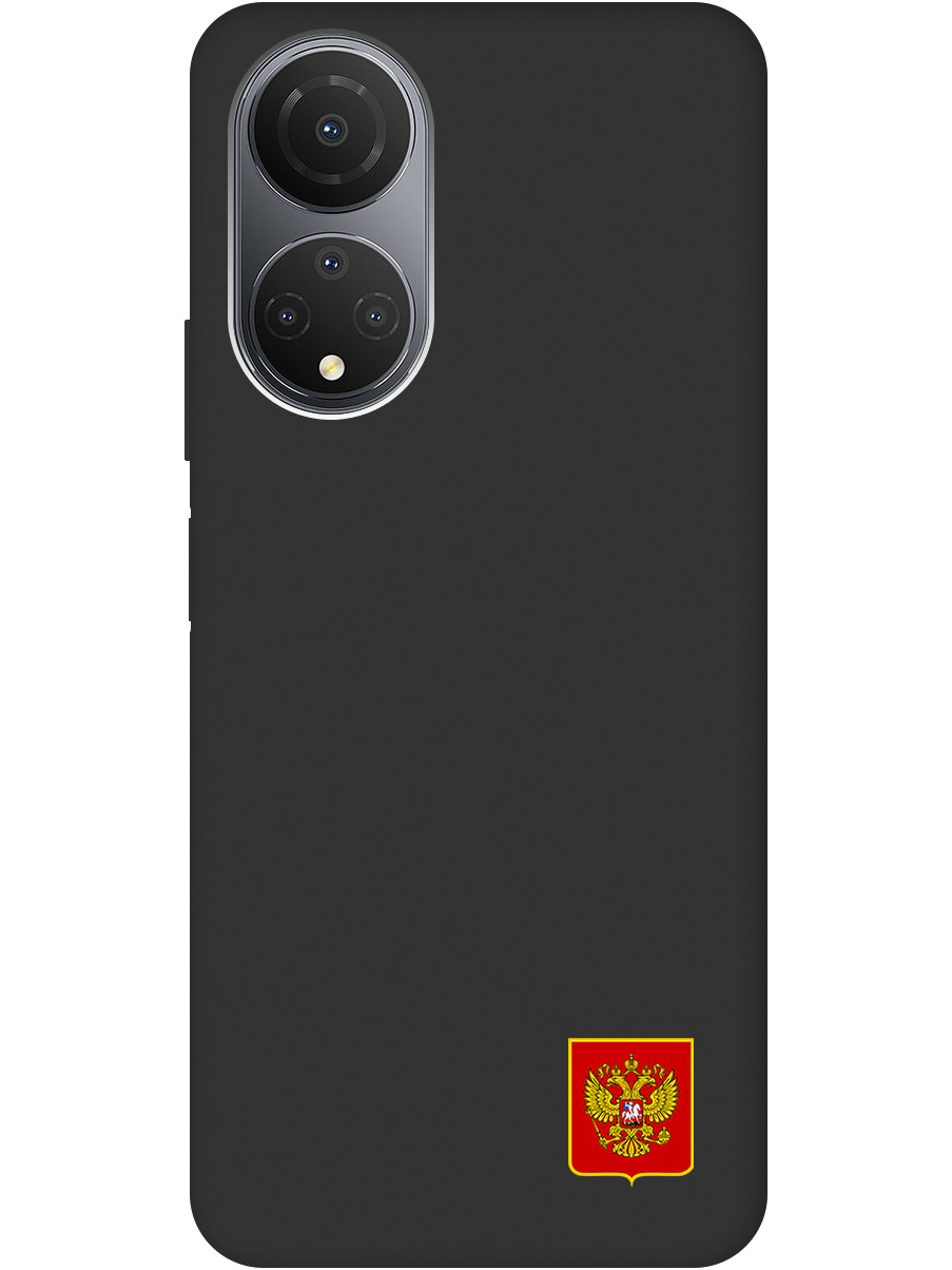 

Силиконовый чехол на Honor X7 с Гербом России, Soft Touch черный, 20000403