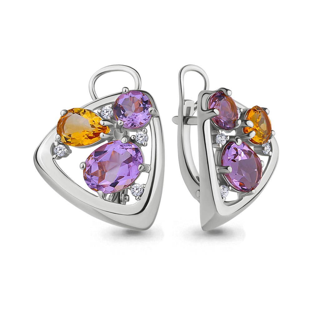 

Серьги из серебра с аметистом Aquamarine 4706775А_925_р, 4706775А_925_р