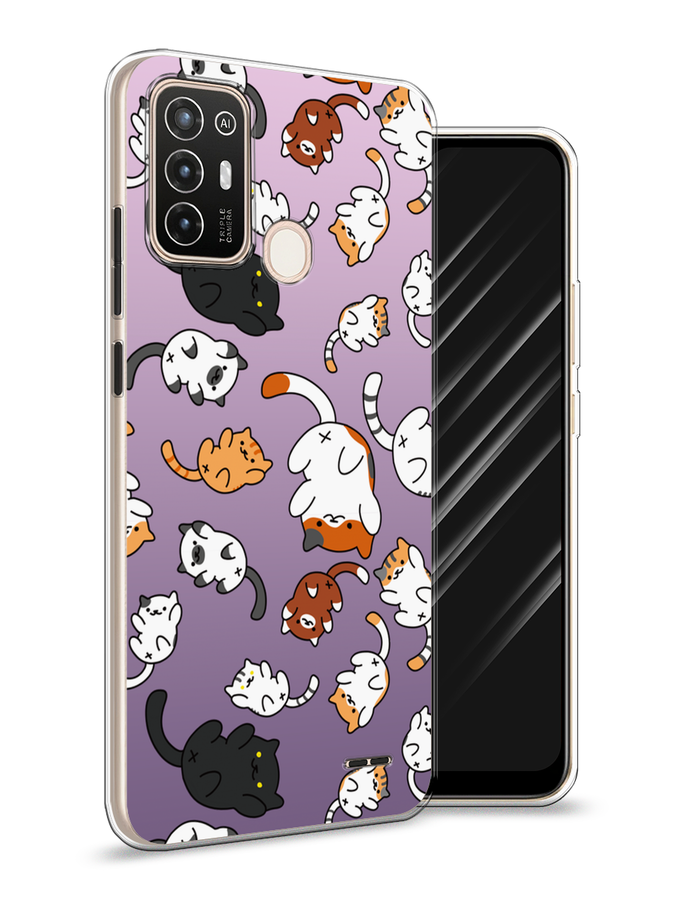 

Чехол Awog на ZTE Blade A52 / ЗТЕ Блэйд A52 "Котопад", Разноцветный, 136250-7