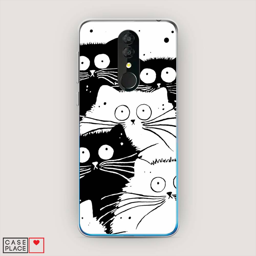 фото Силиконовый чехол "коты черно-белые" на alcatel 3 5053y (2019) awog