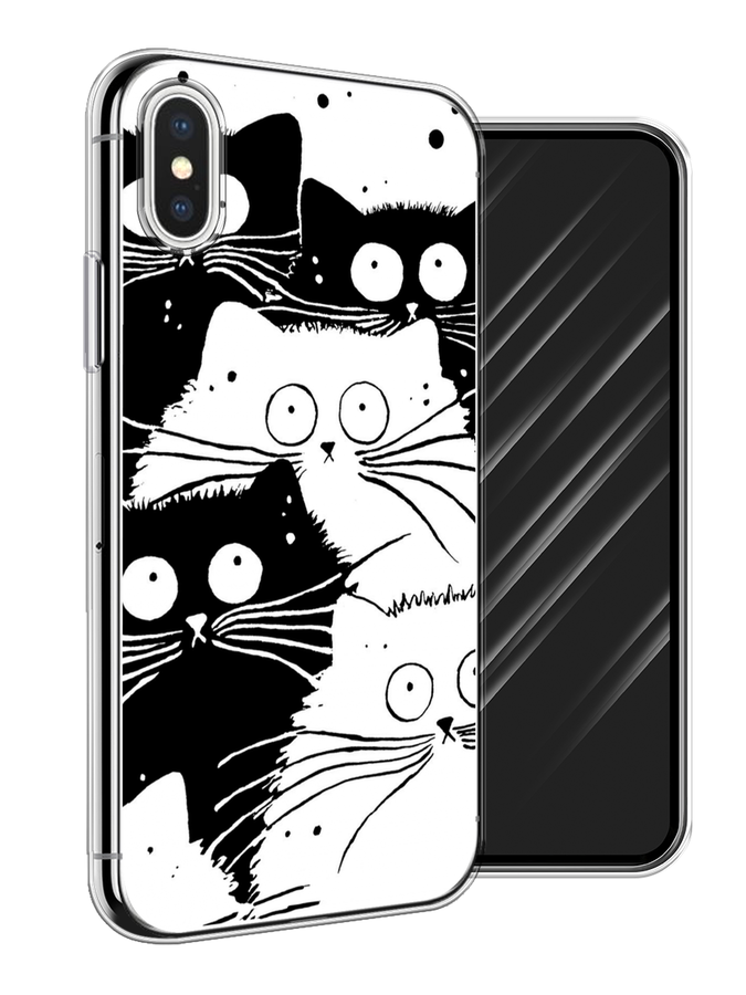 

Чехол Awog на Apple iPhone XS (10S) / Айфон XS (10S) "Коты черно-белые", Разноцветный, 11850-2