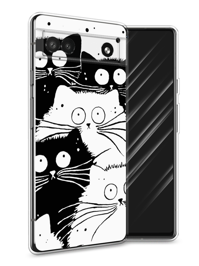 

Чехол Awog на Google Pixel 6A "Коты черно-белые", Разноцветный, 271150-2
