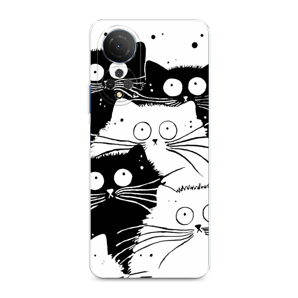 фото Силиконовый чехол "коты черно-белые" на honor x7 awog