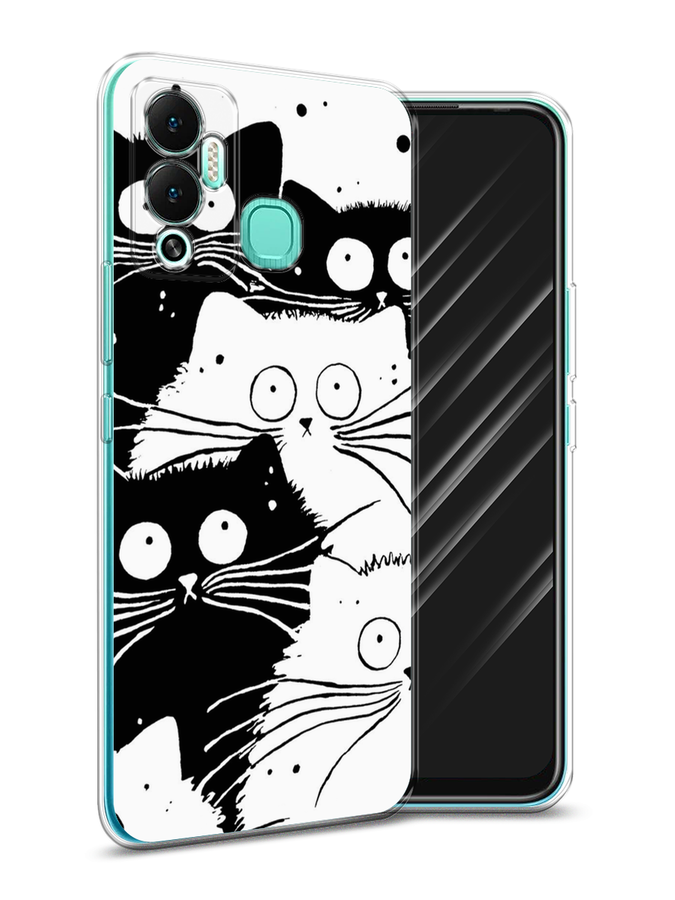 

Чехол Awog на Infinix Hot 12 Play "Коты черно-белые", Разноцветный, 3101750-2