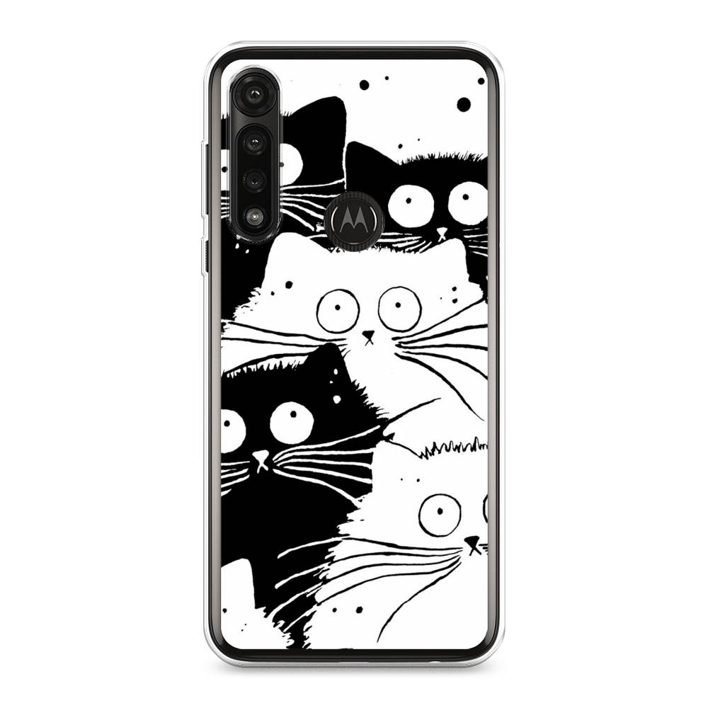 фото Силиконовый чехол "коты черно-белые" на motorola moto g power 2020 awog