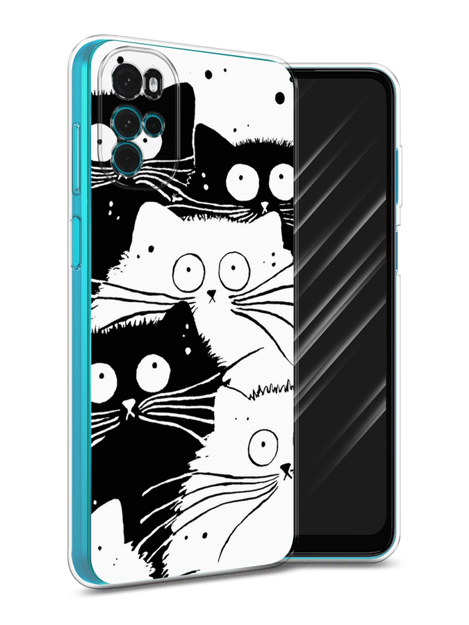 

Чехол Awog на Motorola Moto G22 "Коты черно-белые", Разноцветный, 243150-2