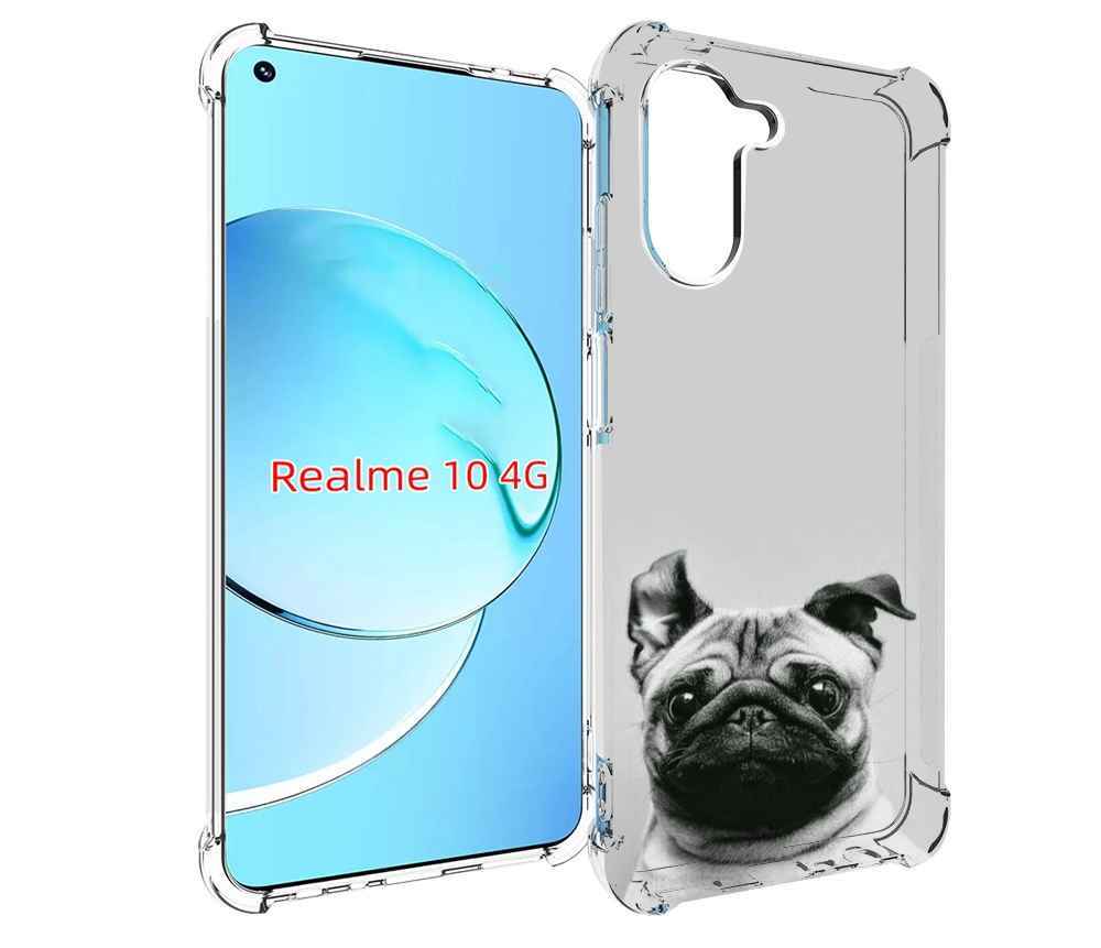 

Чехол MyPads мопс для Realme 10, Прозрачный, Tocco