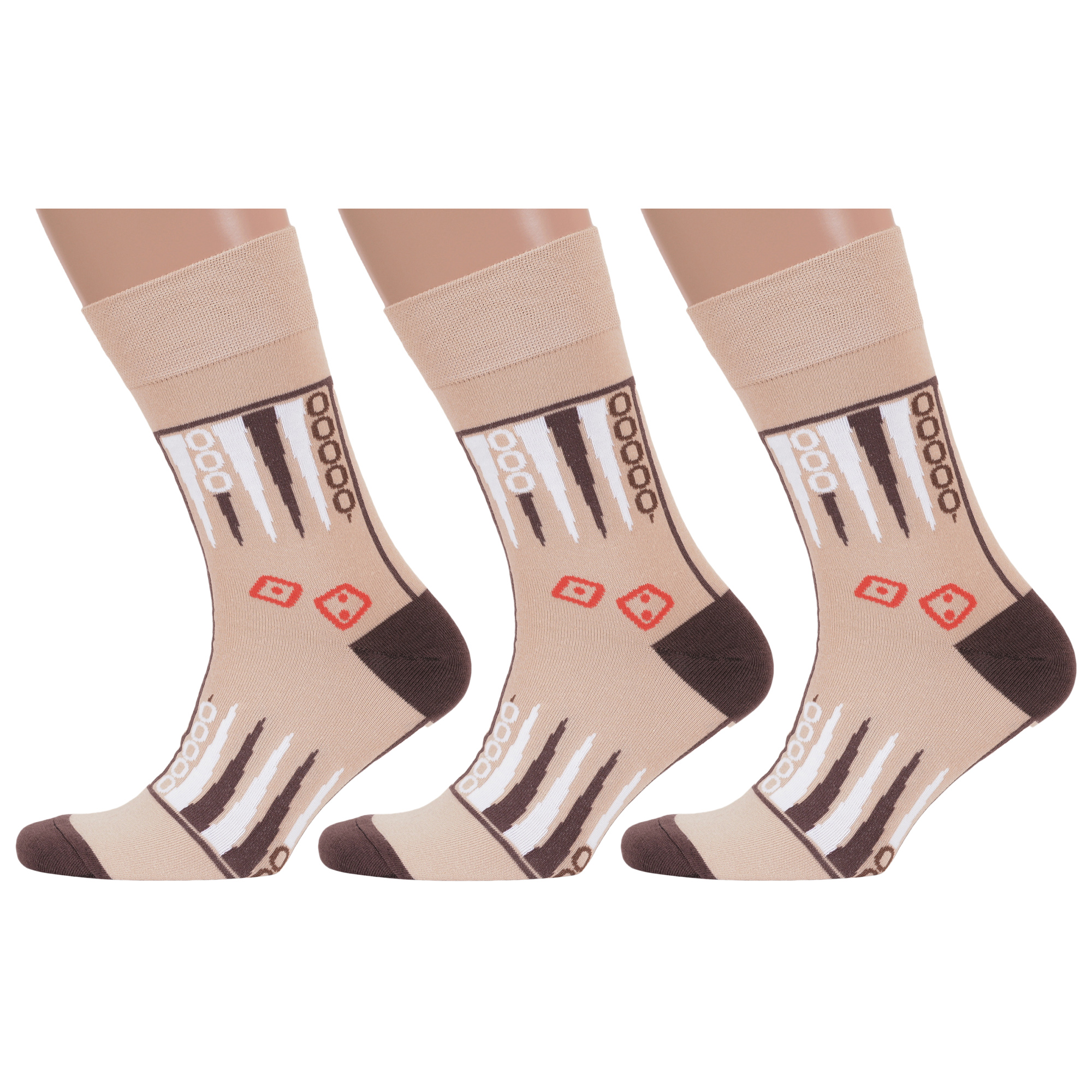 

Комплект носков мужских MoscowSocksClub msk3-М42 разноцветных 29, Бежевый;коричневый, msk3-М42