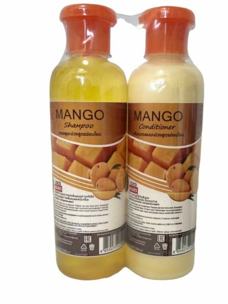 Шампунь+Кондиционер Coco Blues Mango Манго, 360+360 мл батончик в шоколаде coco кокос и манго маракуйя 12 шт
