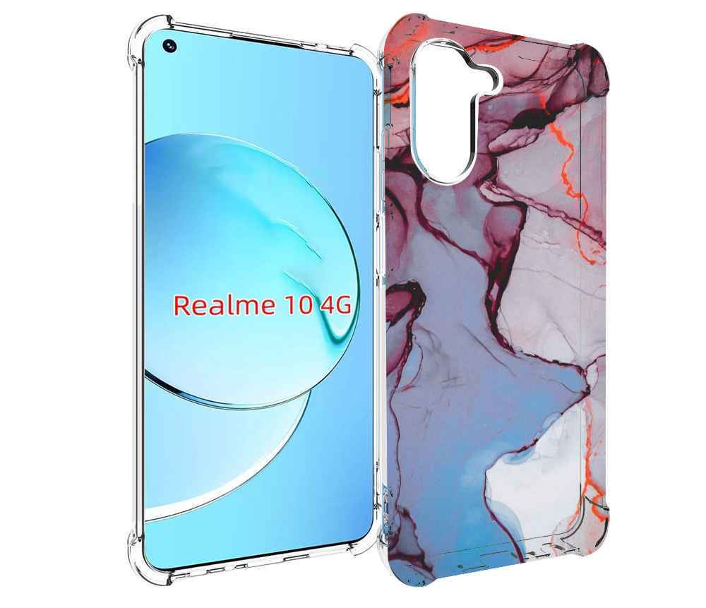 

Чехол MyPads мраморный рисунок для Realme 10, Прозрачный, Tocco