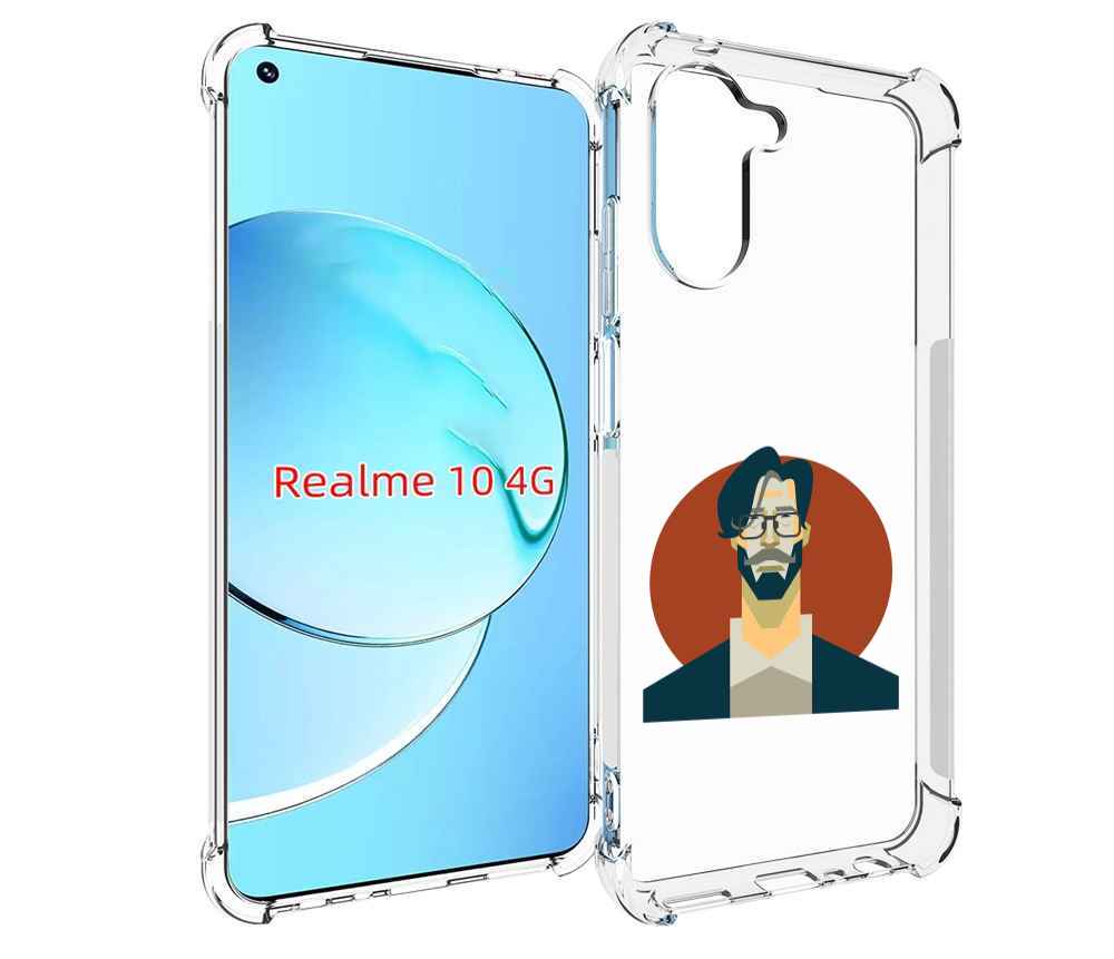 

Чехол MyPads мужичек-в-очках для Realme 10, Прозрачный, Tocco