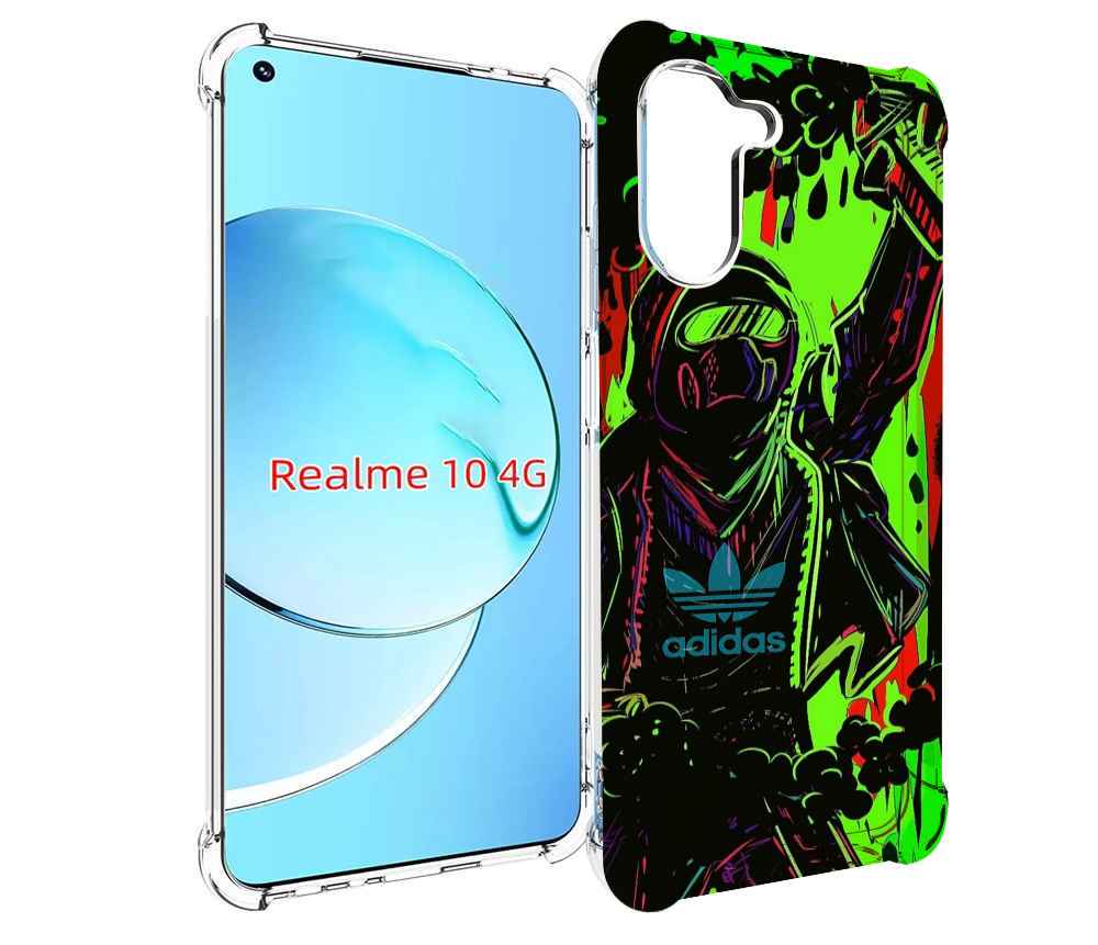 

Чехол MyPads мужчина в красках адидас для Realme 10, Прозрачный, Tocco
