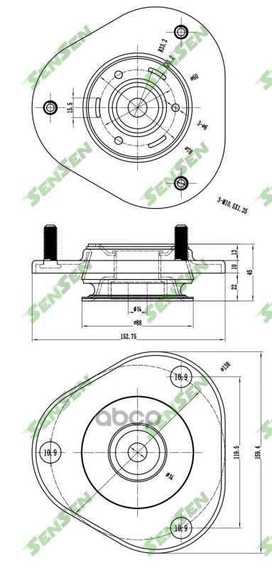 

Опора амортизатора Sensen m61105