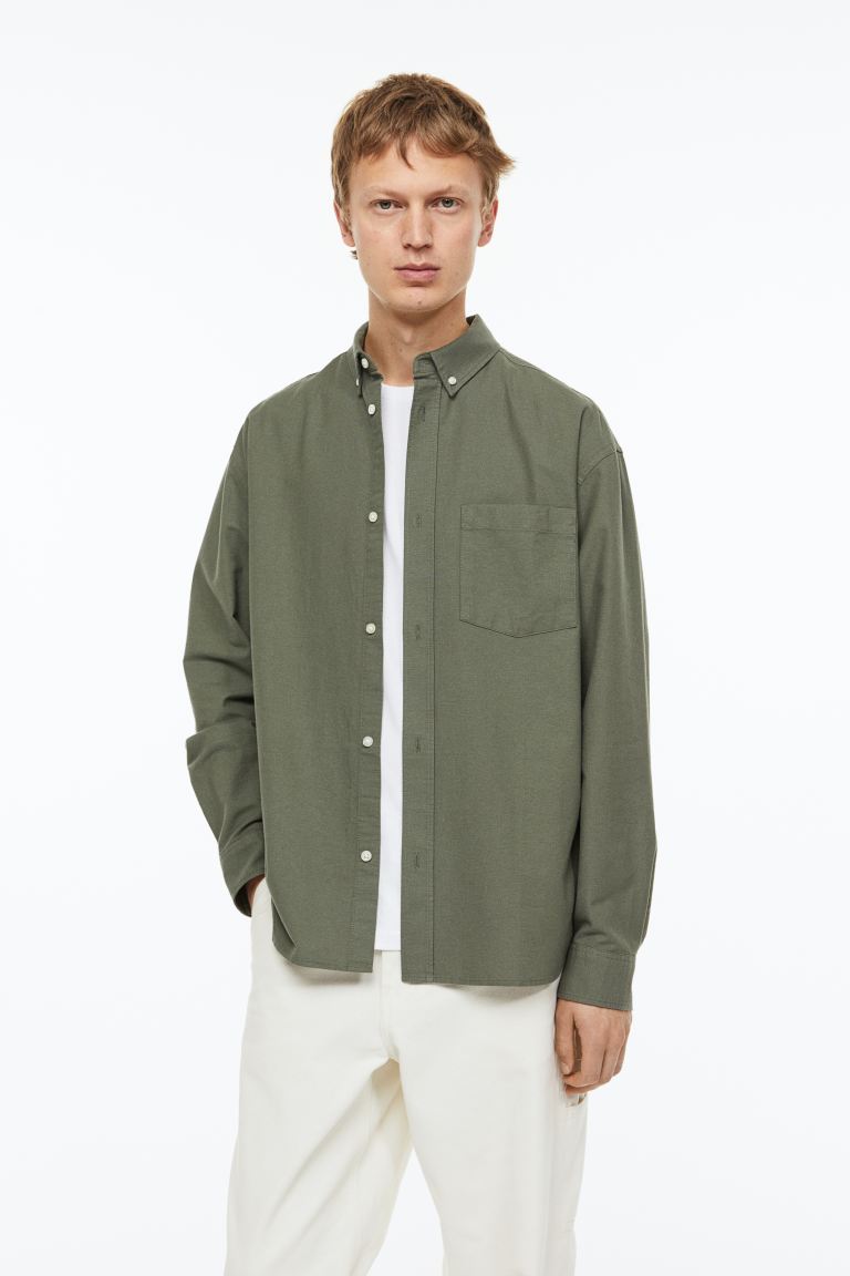 

Рубашка мужская H&M 1036739010 хаки 2XL (доставка из-за рубежа), 1036739010