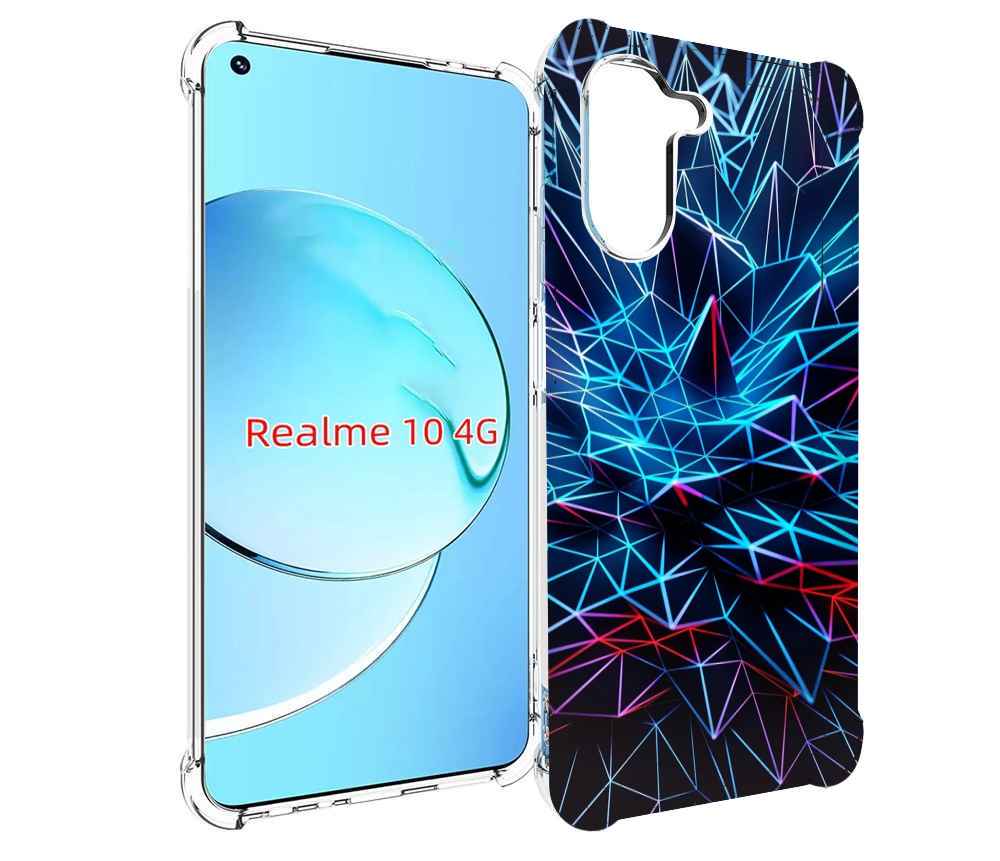 

Чехол MyPads неоновая-абстракция для Realme 10, Прозрачный, Tocco