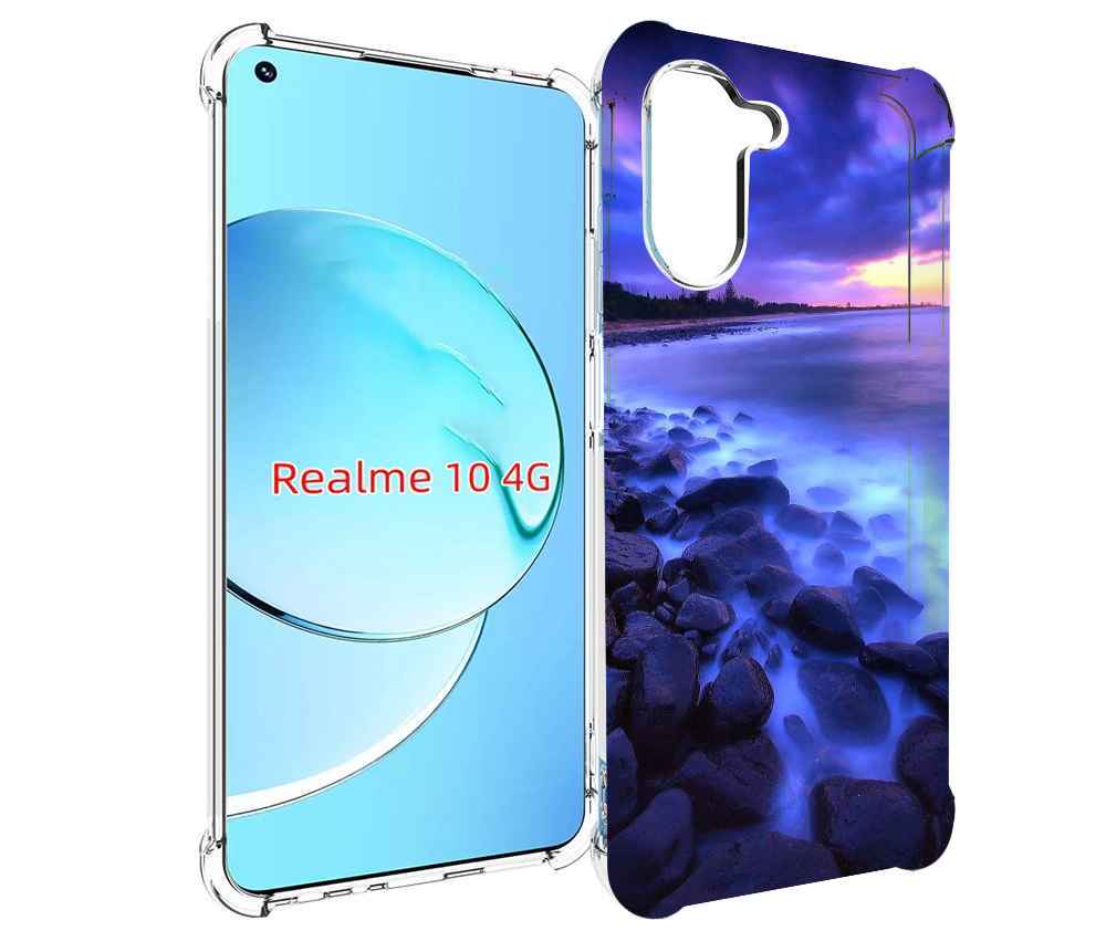 

Чехол MyPads неоновый берег для Realme 10, Прозрачный, Tocco