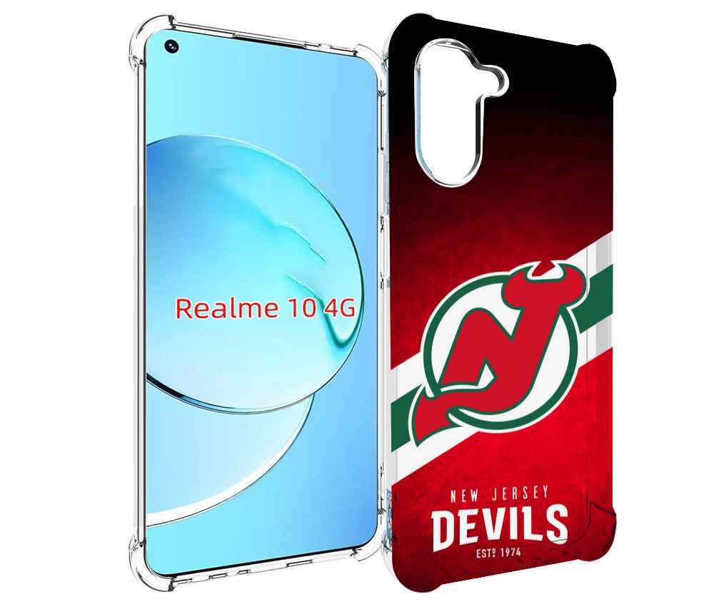 

Чехол MyPads нью джерси девилз для Realme 10, Прозрачный, Tocco