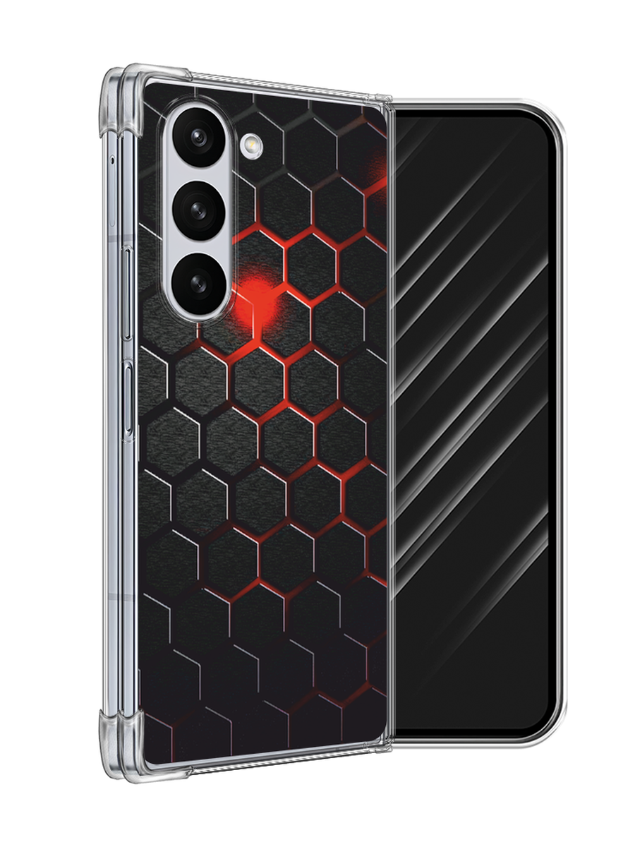 

Чехол Awog на Samsung Galaxy Z Fold 6 "Фон соты красные", Красный;черный, 2109850-1